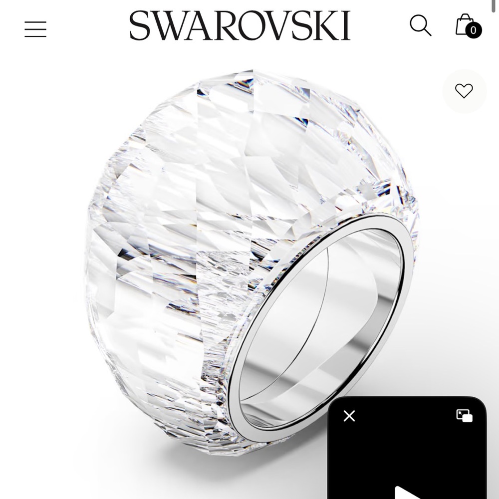 NEW never used Swarovski dune clear ring size 8